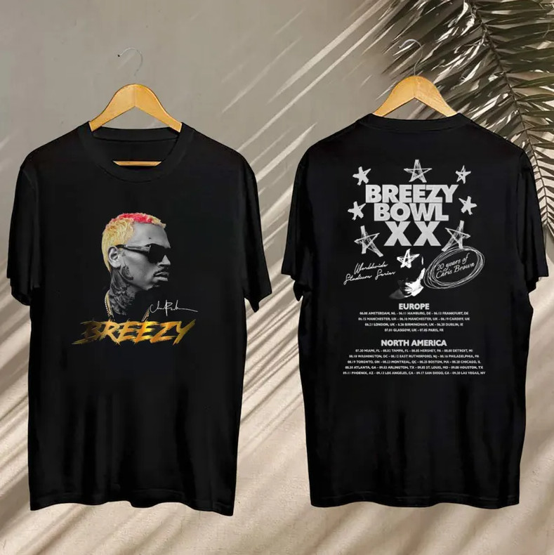 Chris Brown Breezy Bowl XX 2025 Tour Shirt Unisex Graphic T-Shirt