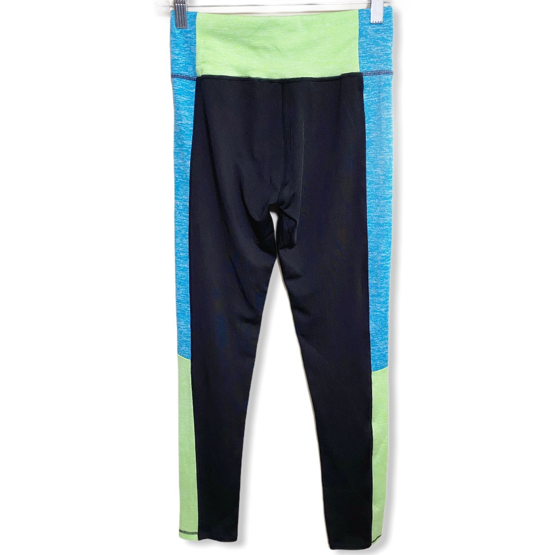 Yelete NWT Black Neon Green Blue Pull On Leggings Activewear Pants Women’s Sz Sm