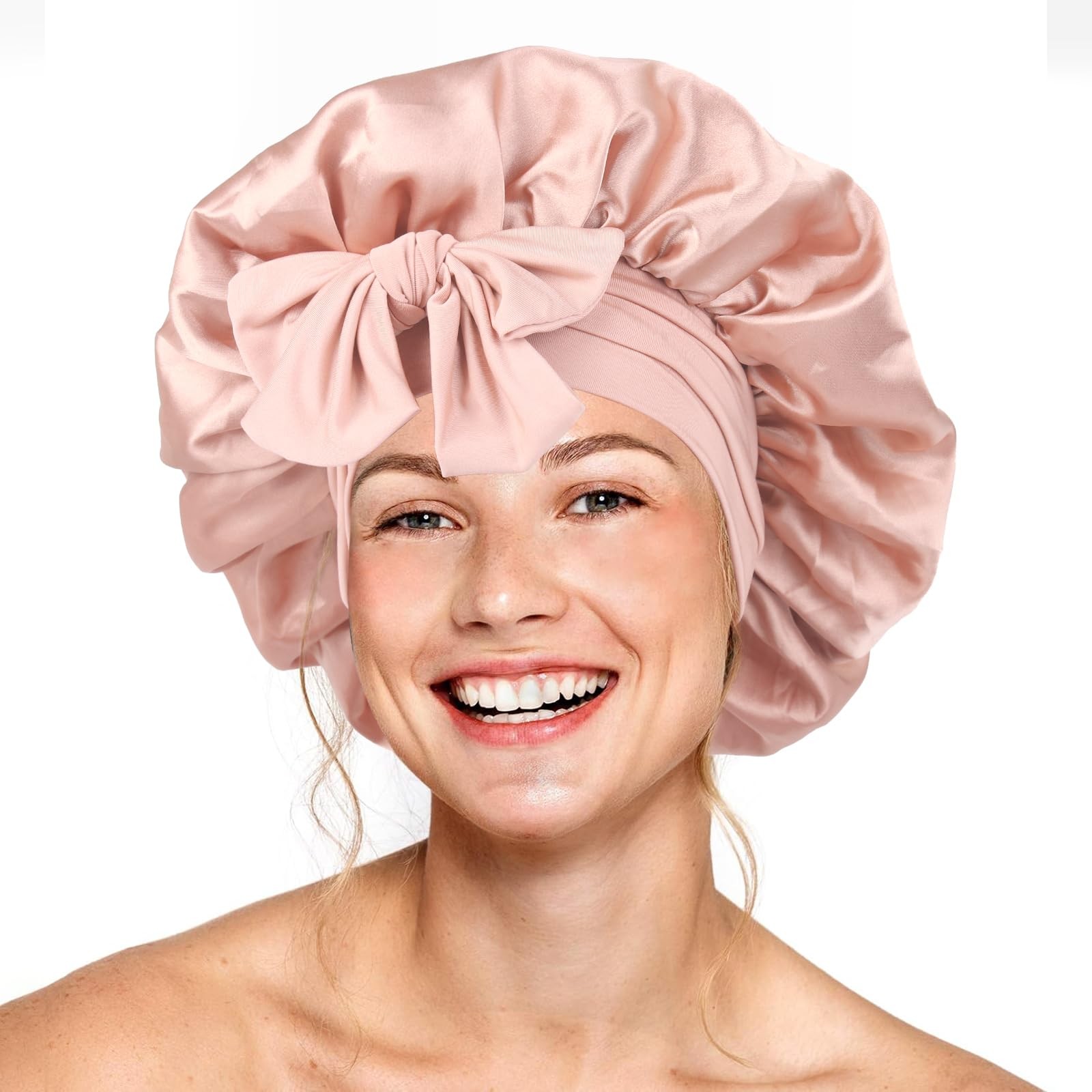 Silk Bonnet for Sleeping Women Double Layer Satin Bonnet Hair Bonet with Elastic