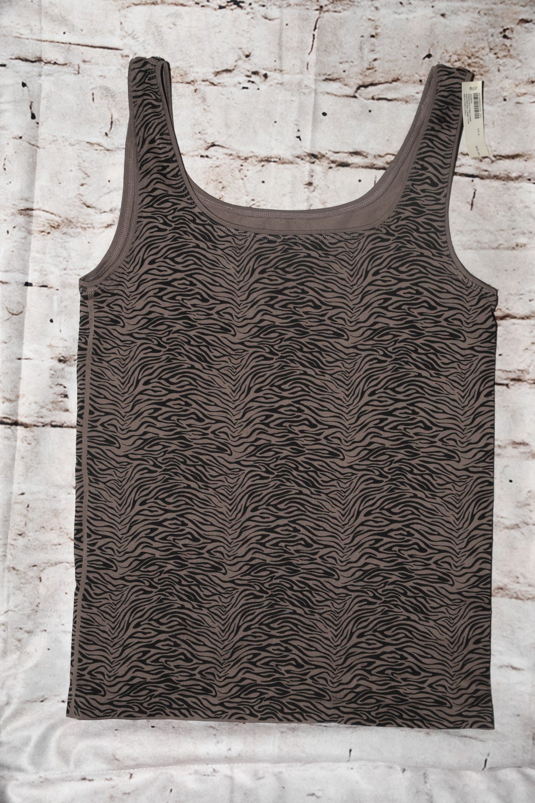 Women’s SOMA Size XL Black/Tan Nylon/Spandex Animal Print The Perfect Cami