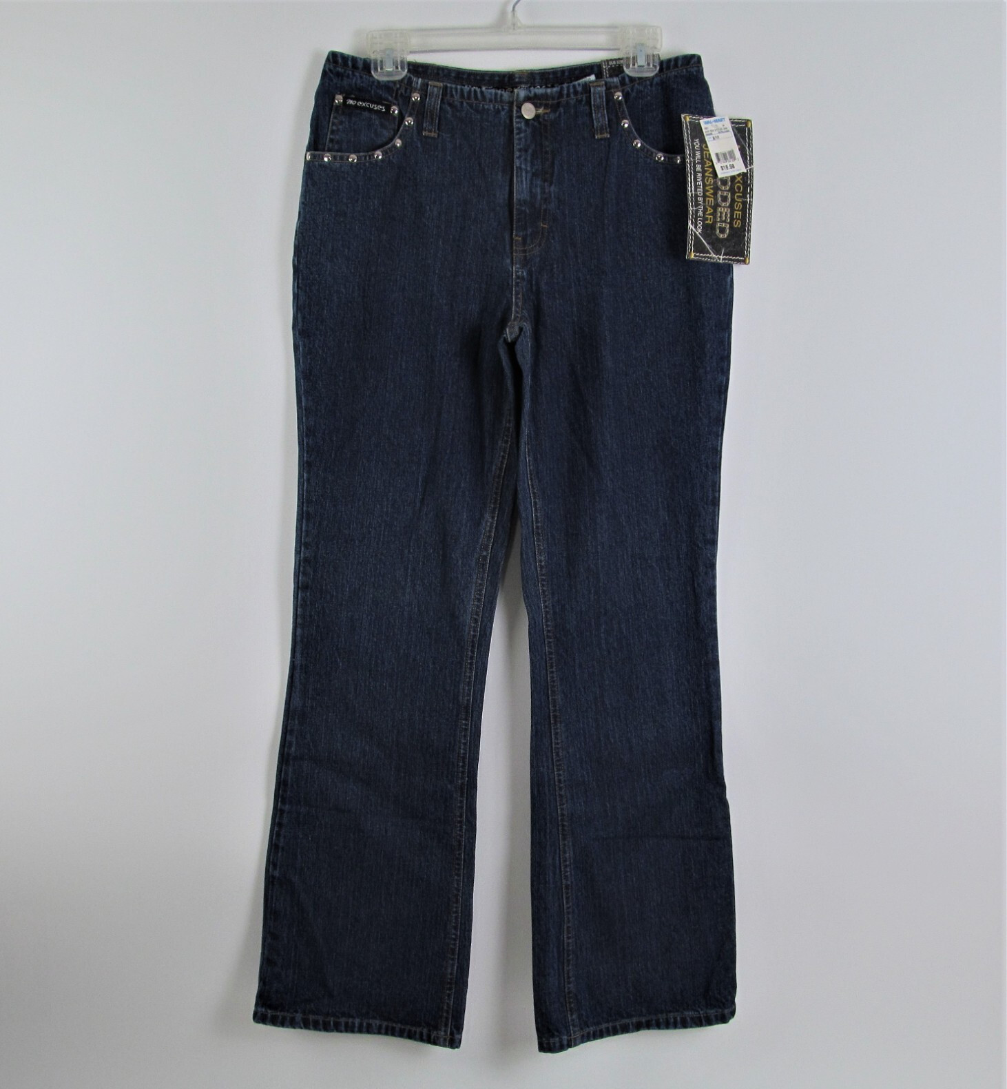 No Excuses Jeans Womens Size 9/10 Blue Sexy Tough Jeanswear Bling Studded New
