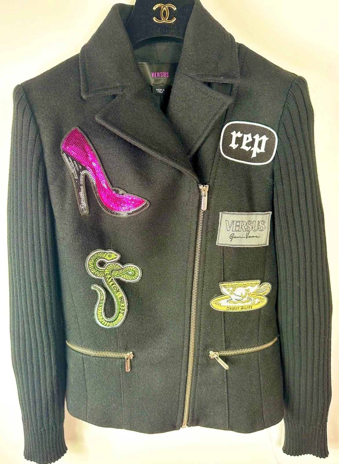 Versace Taylor Reputation Snake Patch Concert Jacket 38 40 2 4 Costume Top XS S