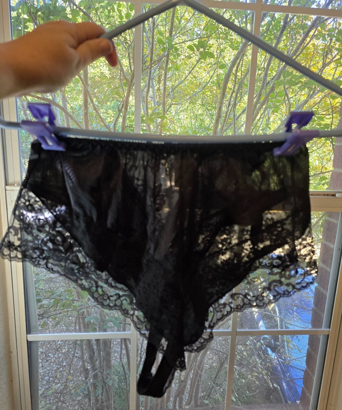 Jezebel Renee Of Hollywood Black Lace Womens Panties Sheer Delicate Made In USA