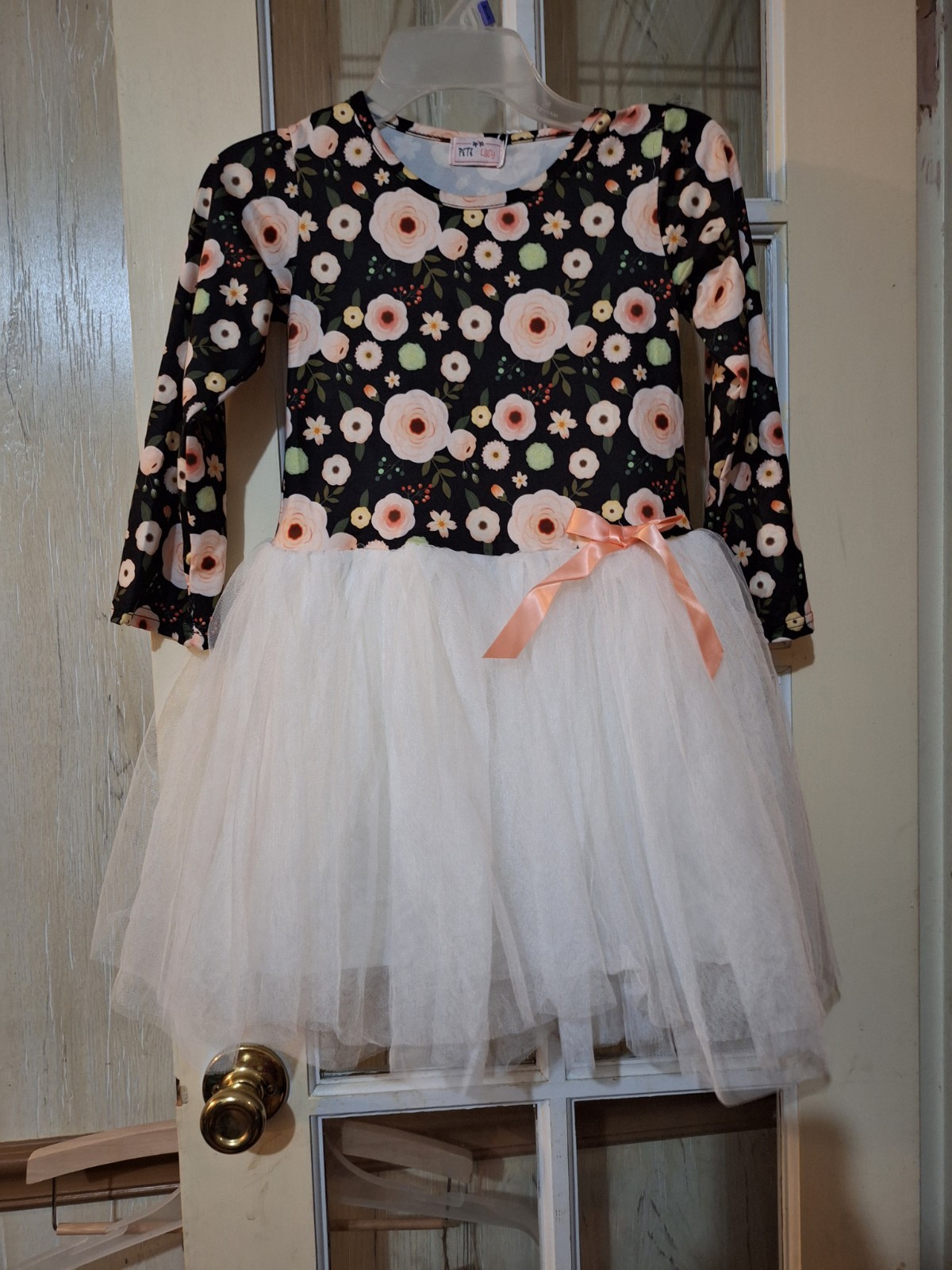 Pete + Lucy Girls Dress Size 6/6X Floral Tulle Skirt New White