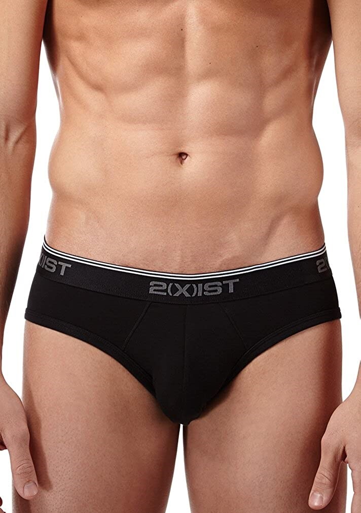 2(X)IST 260792 Men’s Cotton Stretch No Show Brief Underwear Black Size X-Large