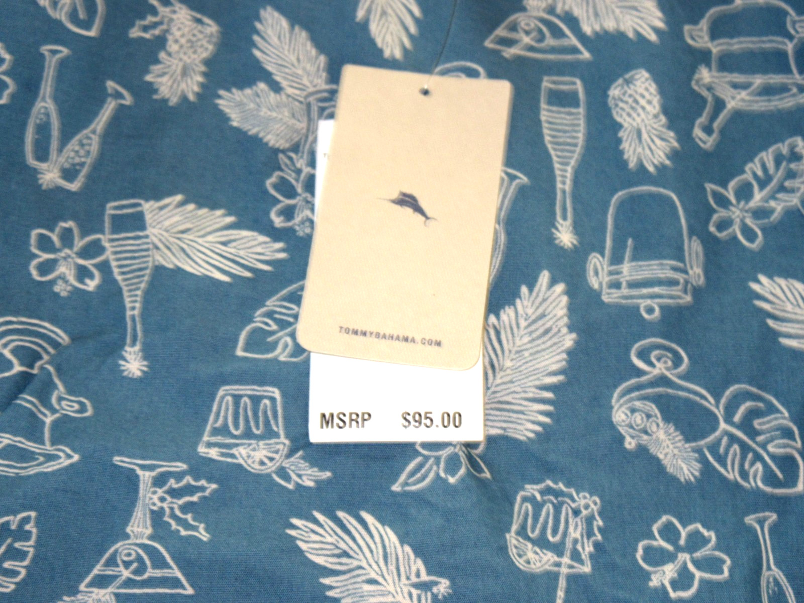 Tommy Bahama Men’s Plush Marlin Embroidered Cozy Robe Navy Blue Relax NWT