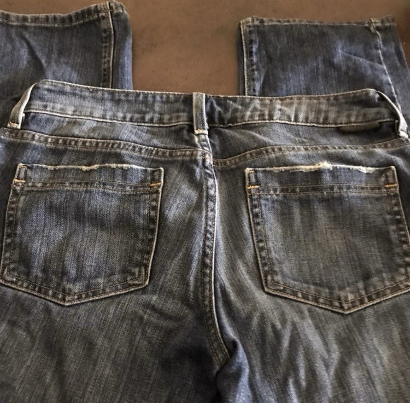 New York & Company Straight Leg Capris Blue Distressed Denim 100% Cotton Sz 2