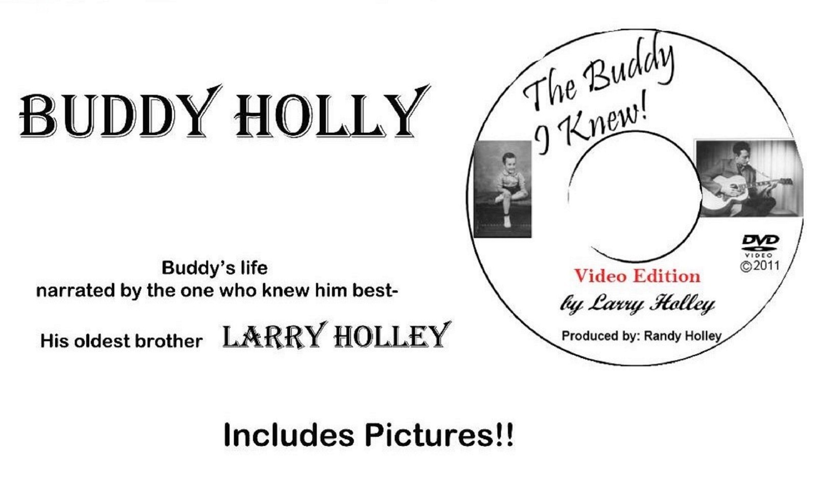Buddy Holly “Holley Tile” Cap and Buddy DVD of Buddy’s history, from his family!