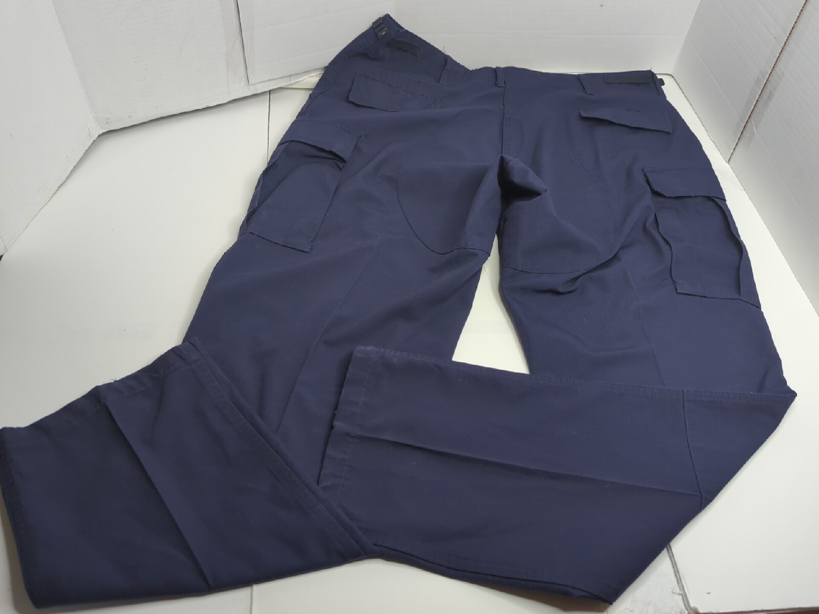 MENS PROPPER FLY POLY COTTON BATTLE RIP PANTS LAPD NAVY L/XL Adjustable Waist