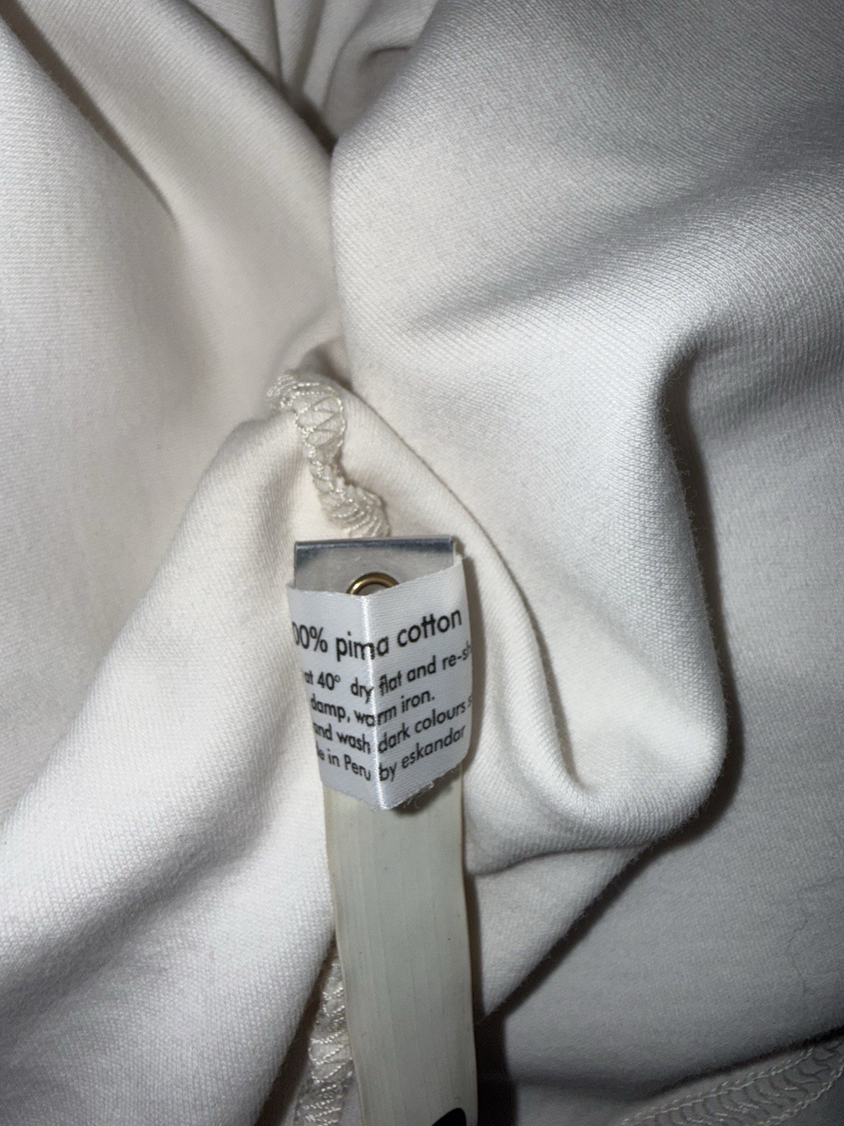 ESKANDAR Neiman Marcus Boat Neck Pima Cotton Soft Long Sleeve Tee Shirt One Size