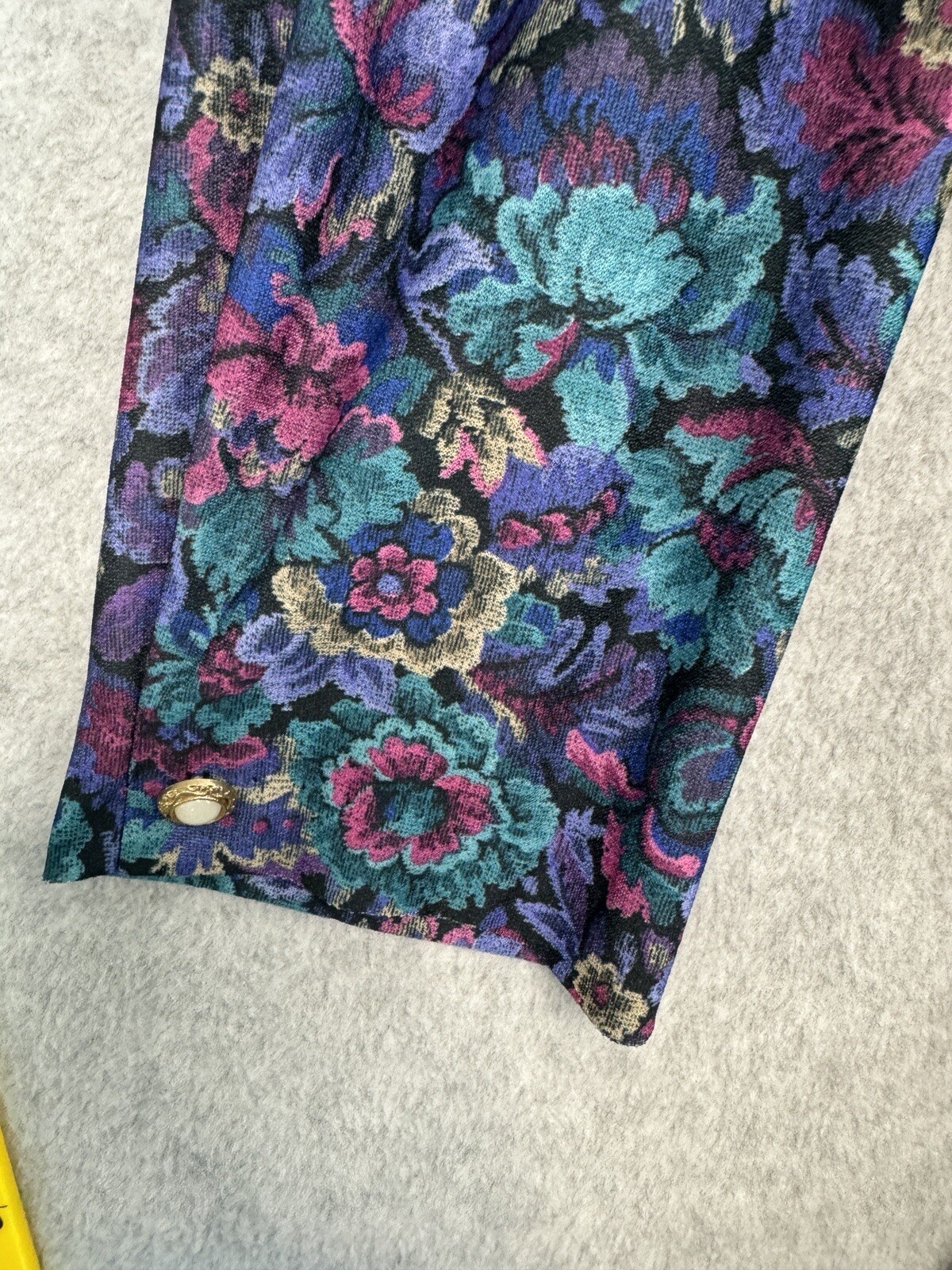 VTG 80s California Looks Floral Jacquard Belted Midi Dress Sz 10 Made USA Purple