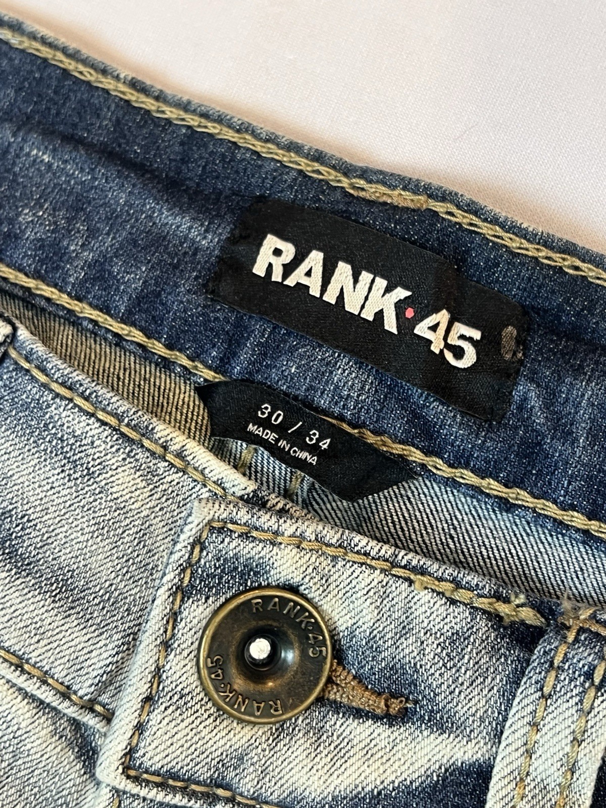 Rank 45 Ringo Stackable Straight Jeans Men’s 30×34 Light Wash Western Denim NWT