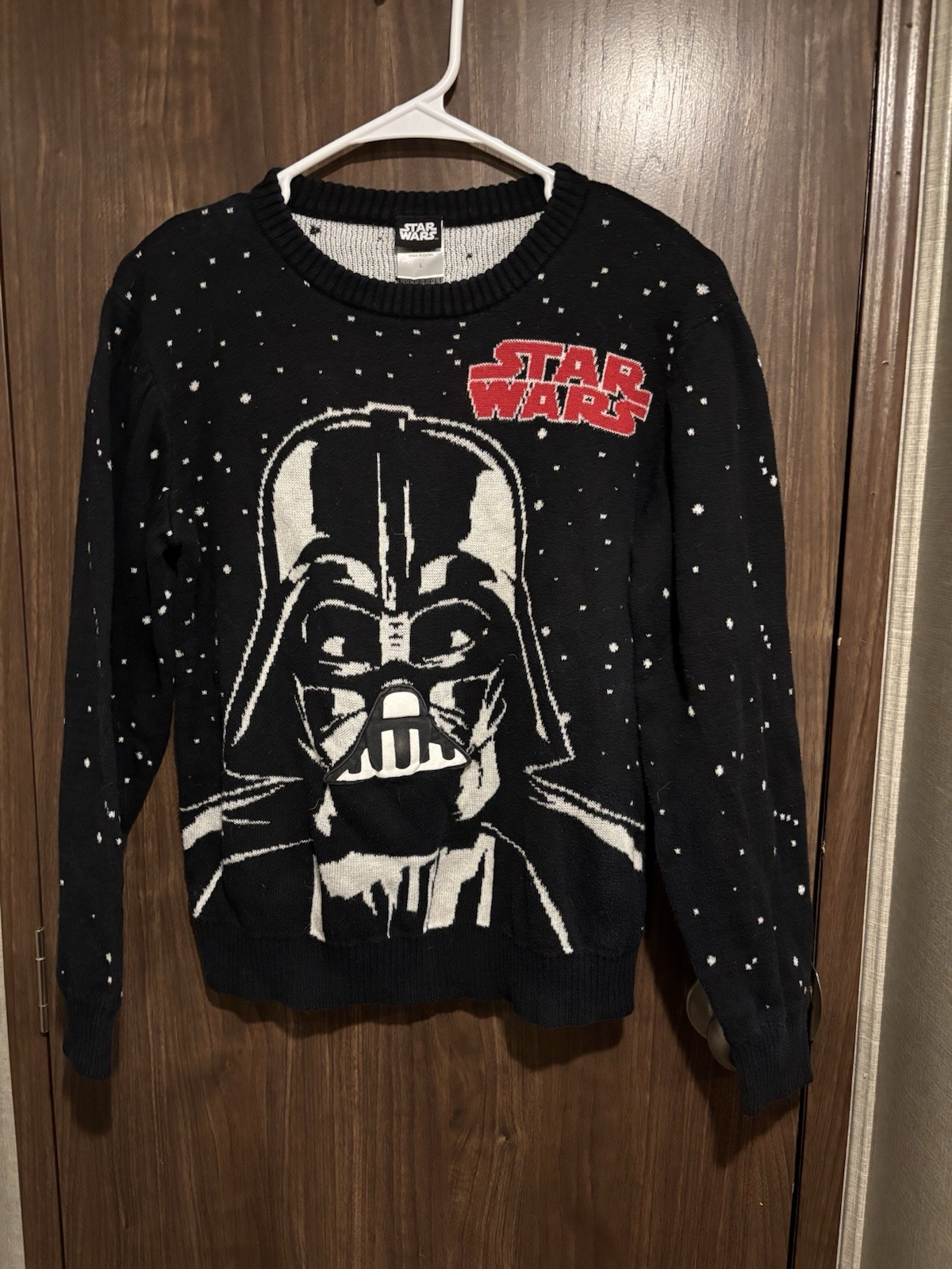 Star Wars Darth Vader Christmas Sweater Size Kids Youth L Pre-Owned