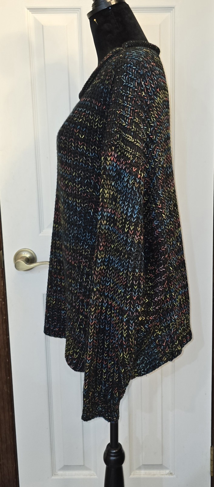 ​Davi & Dani Black Multicolor Chunky Knit Sweater Womens Med Textured