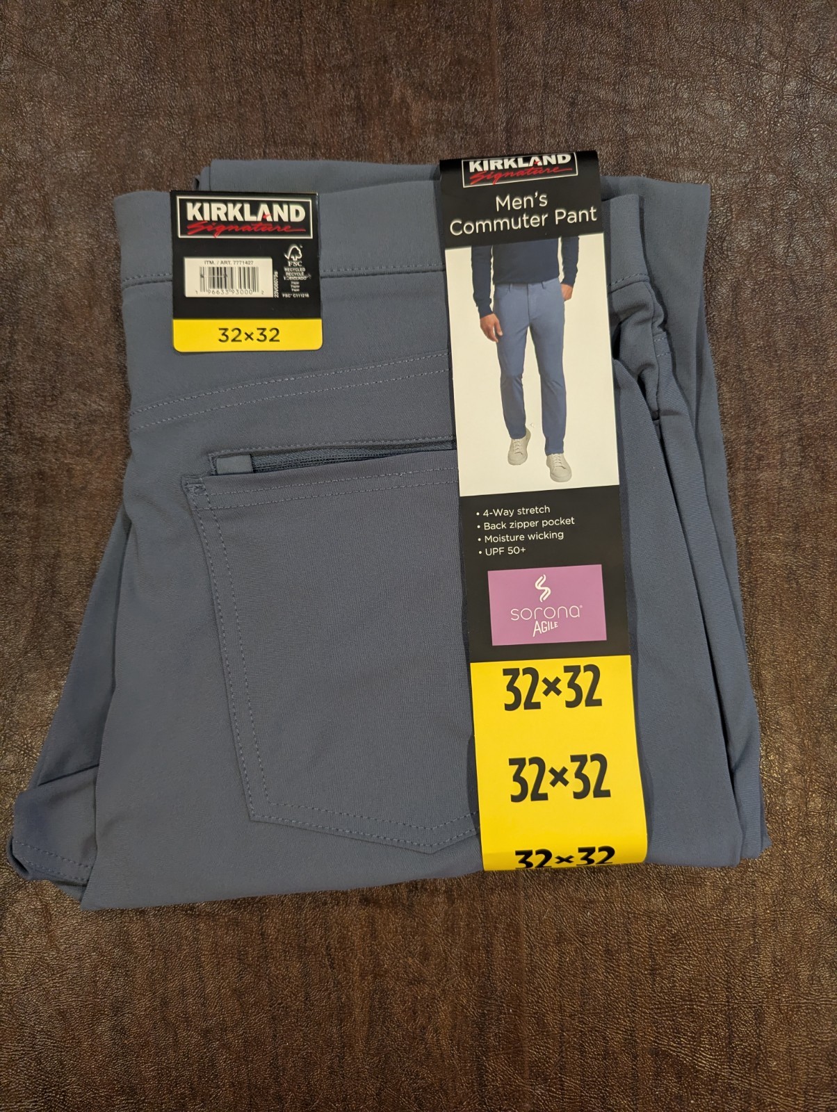 Kirkland Signature Men’s Commuter Pant, 4-Way Stretch, Moisture Wicking, UPF 50