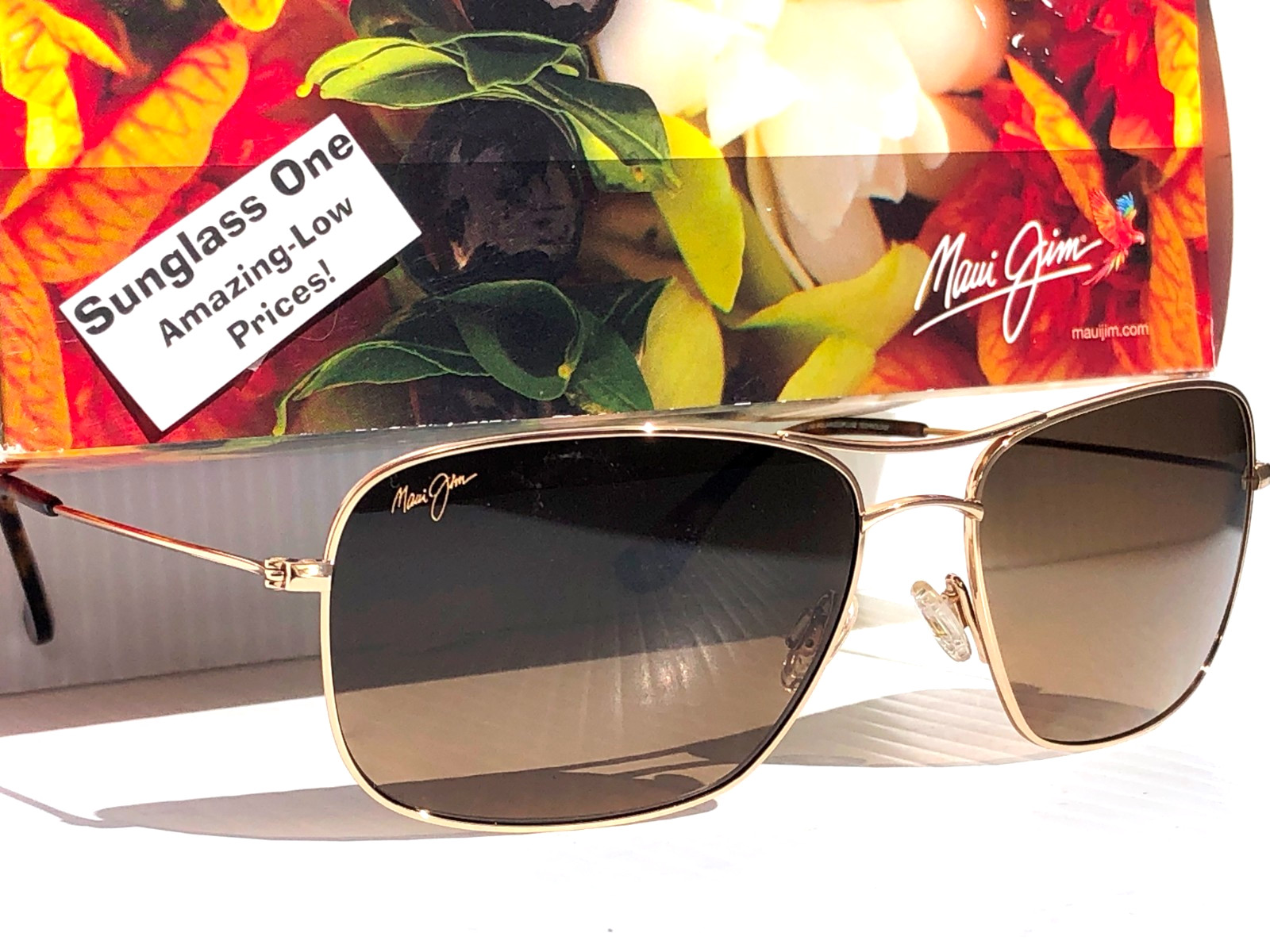 Maui Jim WIKI WIKI Shiny Gold POLARIZED HCL Bronze Lens Sunglass HS246-16