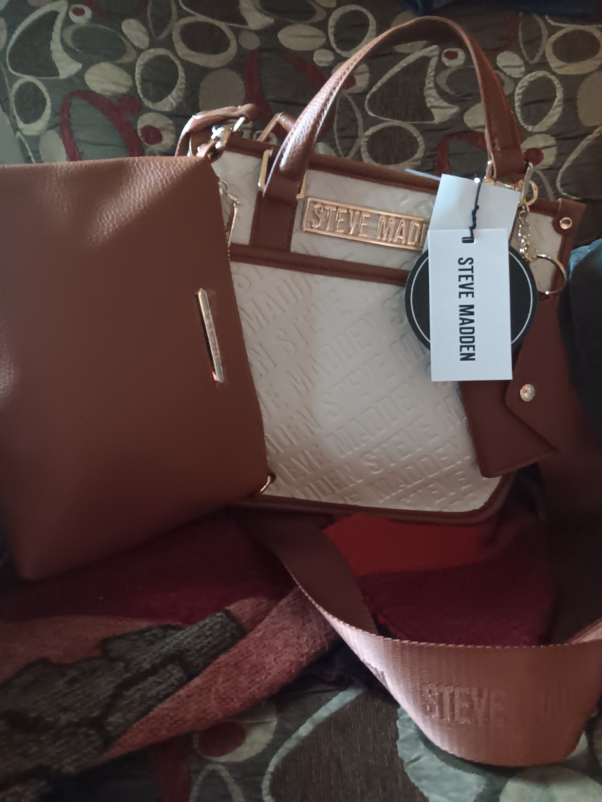 brown steve madden purse crossbody leather