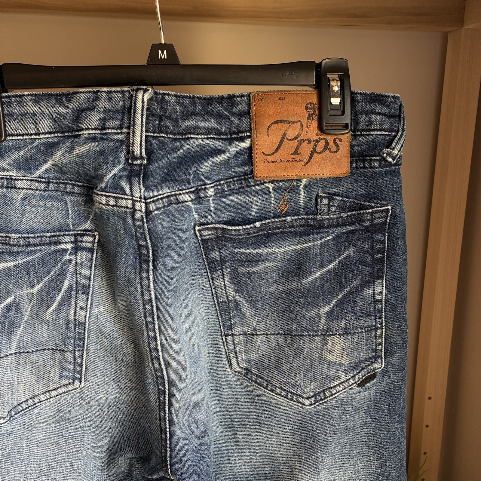 PRPS Le Sabre Slim Tapered Fit Jeans Distressed Medium Wash Men’s Size 34