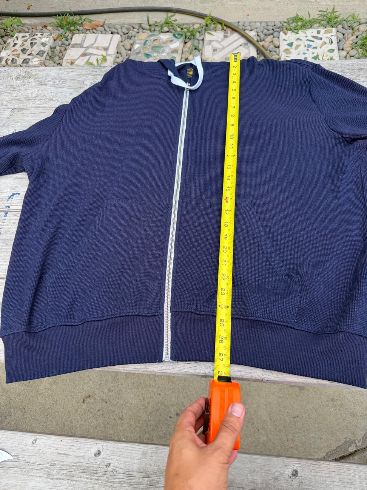 Brave Star Selvage Glory Days Indigo Dyed Thermal Zip waffle Hoodie XXL 2XL
