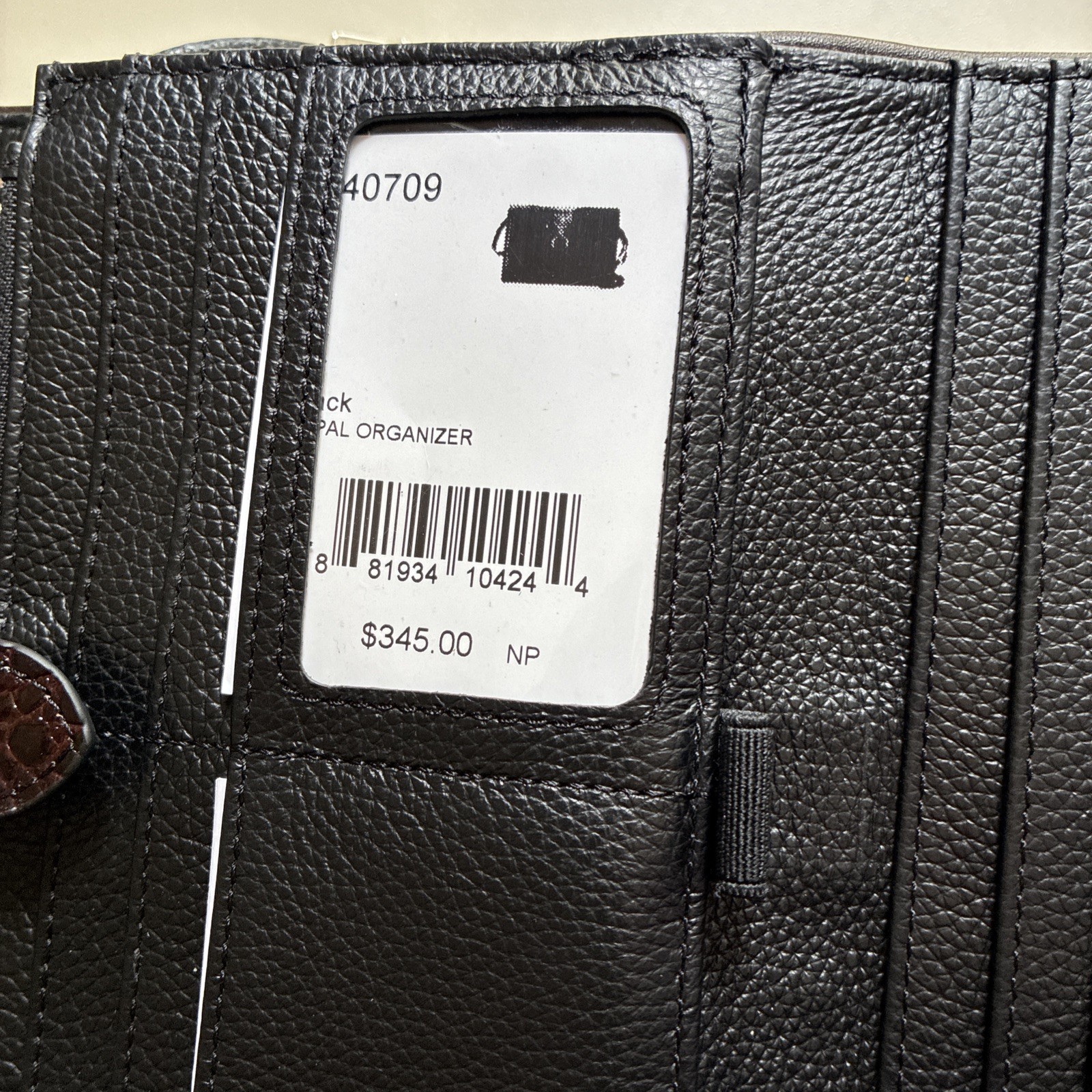 Brighton Nepal Organizer Pebble Italian Croc-Embossed Leather Crossbody Bag “NEW