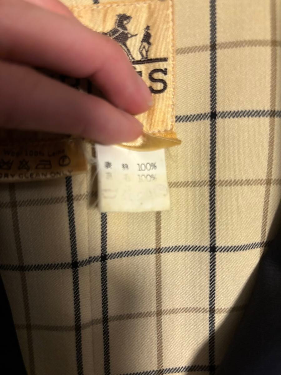 HERMES Vintage Trench Coat Cotton/Wool Lining Waist Belt Maxi Length S France