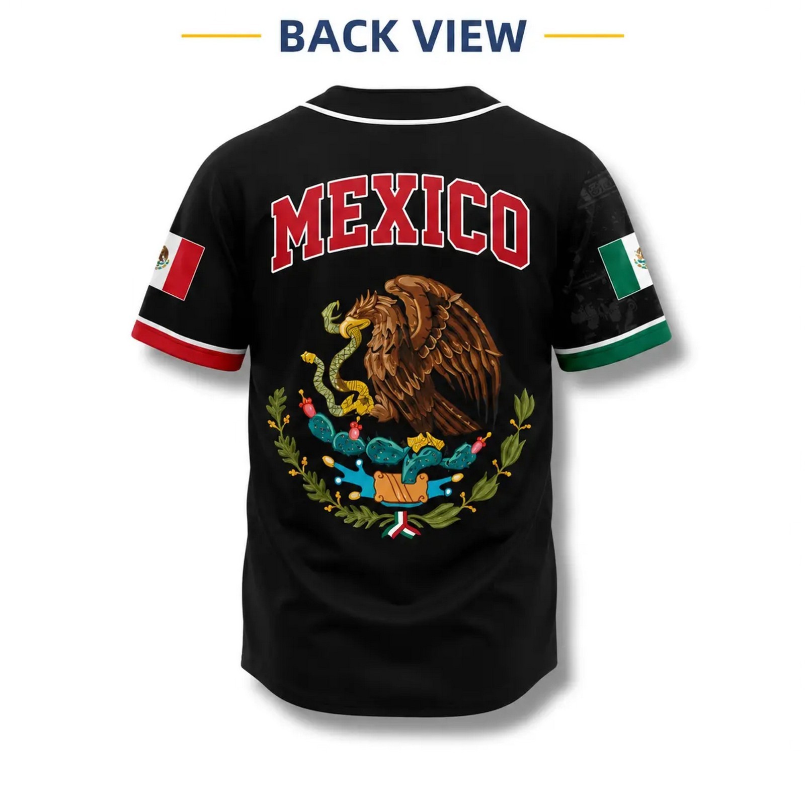 Mexico Baseball Jersey, Aztec Warrior Button Up Shirt, Mexican Flag Eagle Jersey