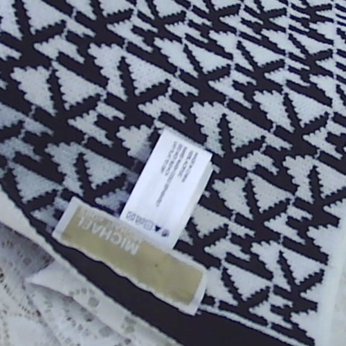 Michael Kors Black & White MK Logo Monogram Scarf 100% Acrylic MSRP $58