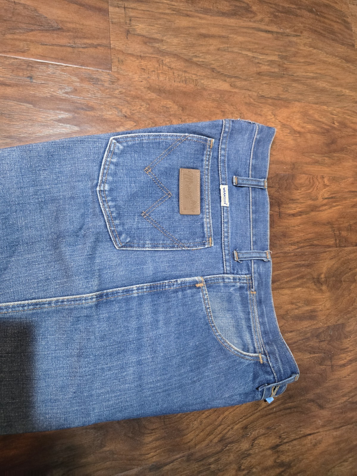 Vintage 70s White Label Wrangler Denim Starched Jeans 31×32