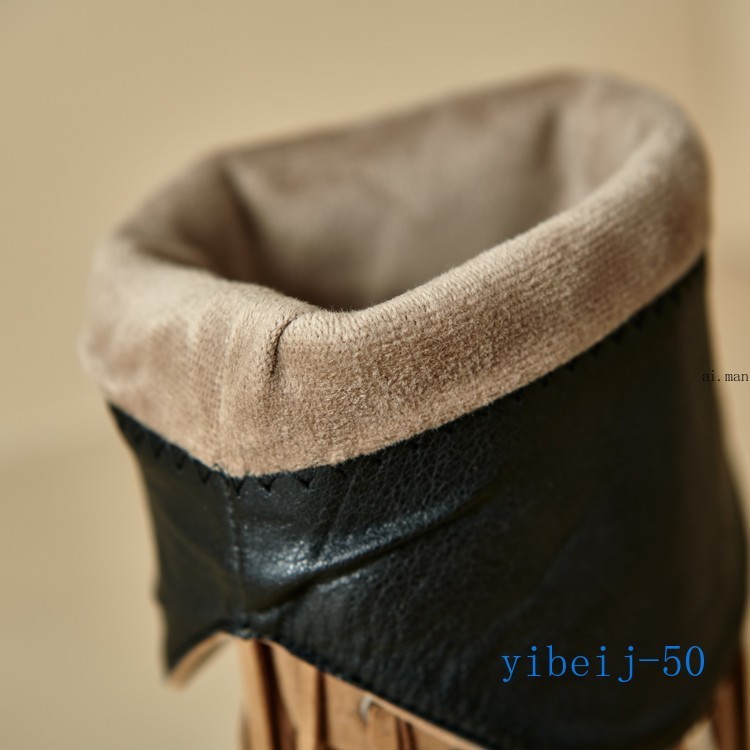 Women Tassel Mid Calf Boot Velvet Western Cowgirl Shoes Dress Formal Fall Winter