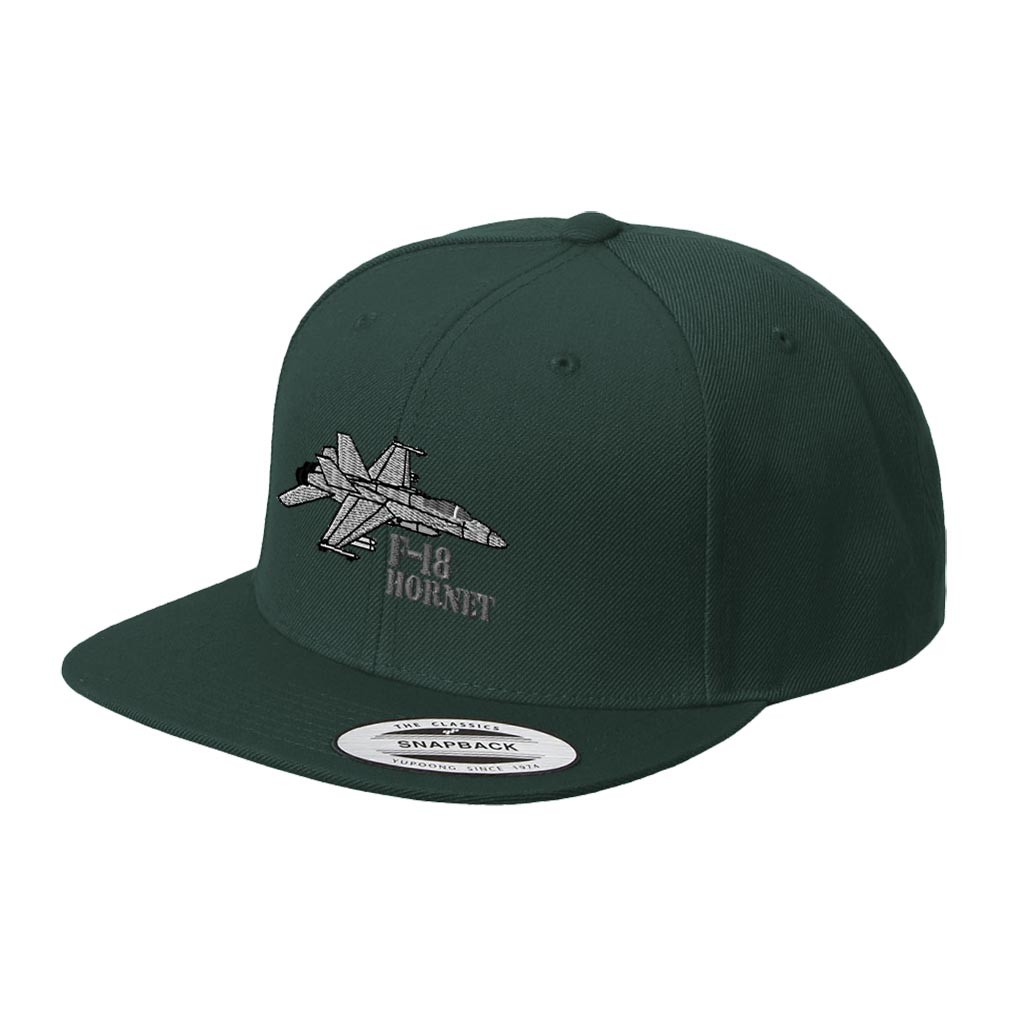 F-18 Hornet Aircraft Name Embroidered Flat Visor Snapback Hat