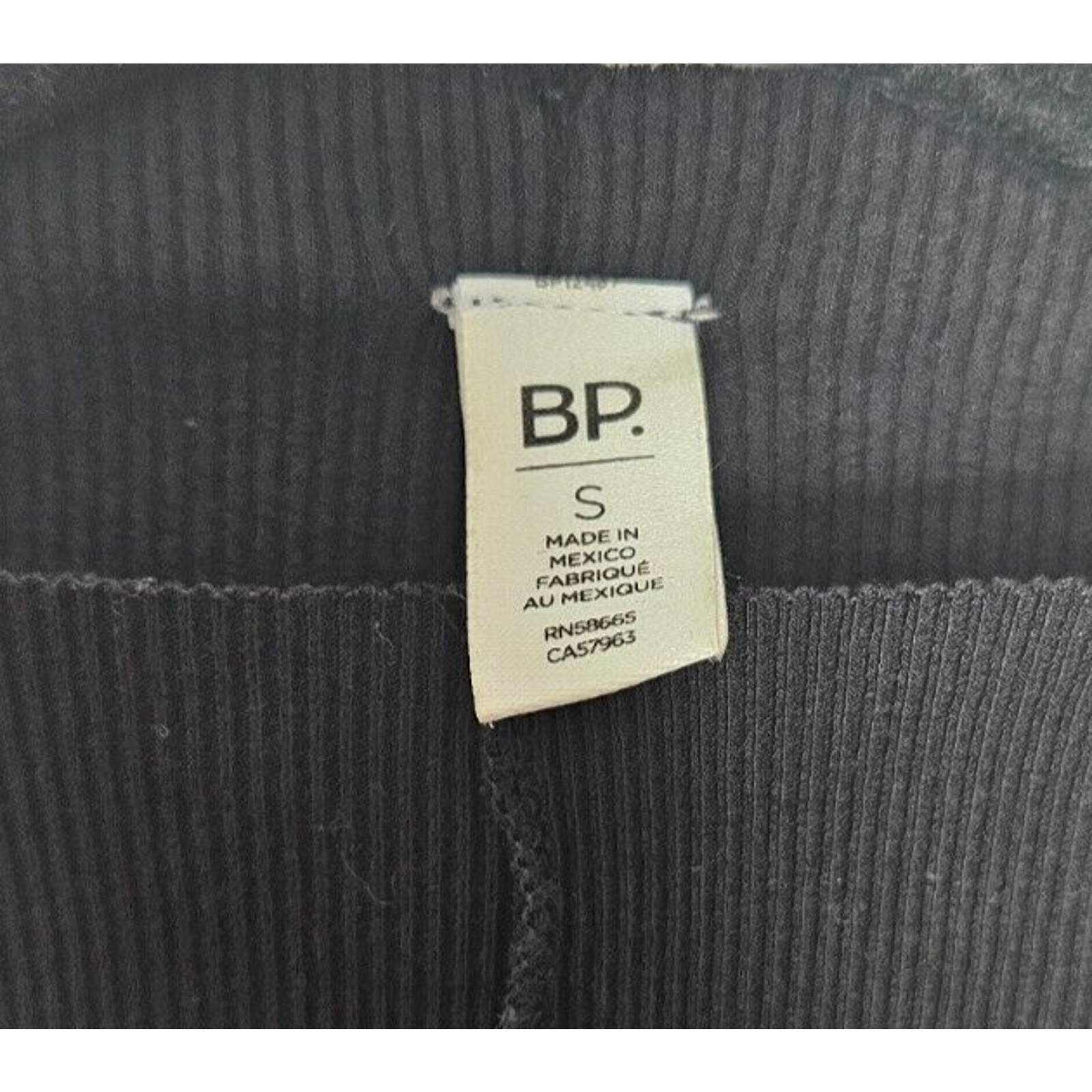 BP Womens Front Seam Bodysuit Small Black Ribbed Knit Sleeveless Funnel Neck Top