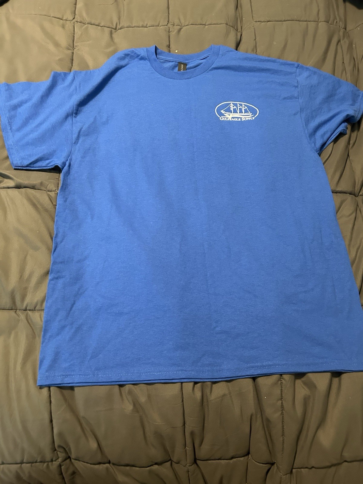 Gildan DryBlend Graphic Print Blue Men’s XL Crew Neck Short Sleeve T-Shirt