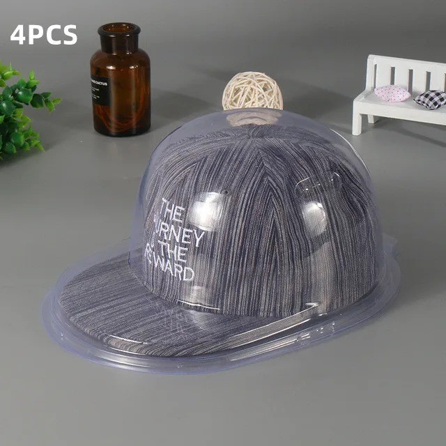 4 X Plastic Baseball Cap Transparent Protectors or Display Case – Curved Brim