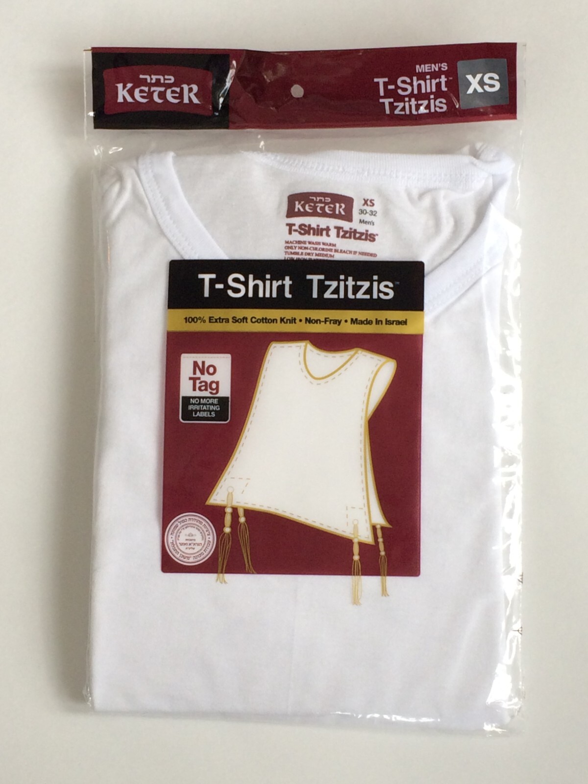 Men’s Cotton T-shirt Tzitzis, Tzitzit, sizes 18-28 (XS-2XL), FREE SHIPPING