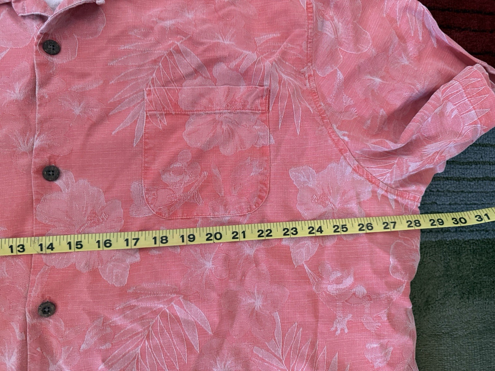 Tommy Bahama Disney Mickey Tonal Jacquard Silk Camp Shirt 3XL XXXL Dubarry Coral