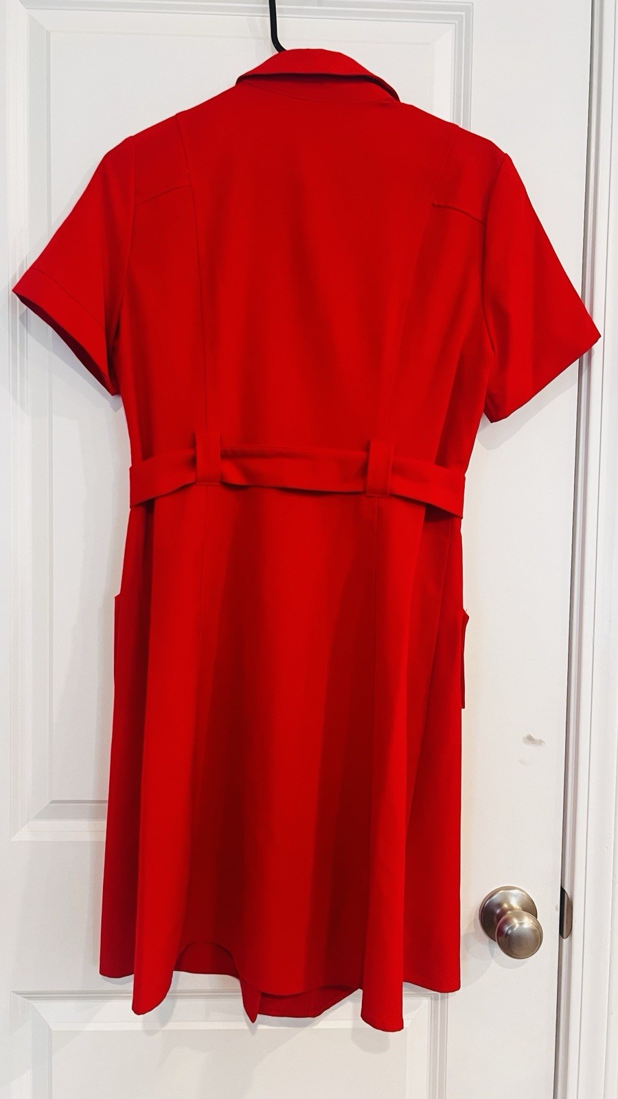 Sharagano Red Utility Zip Belted Women’s Shirt Dress Size 10