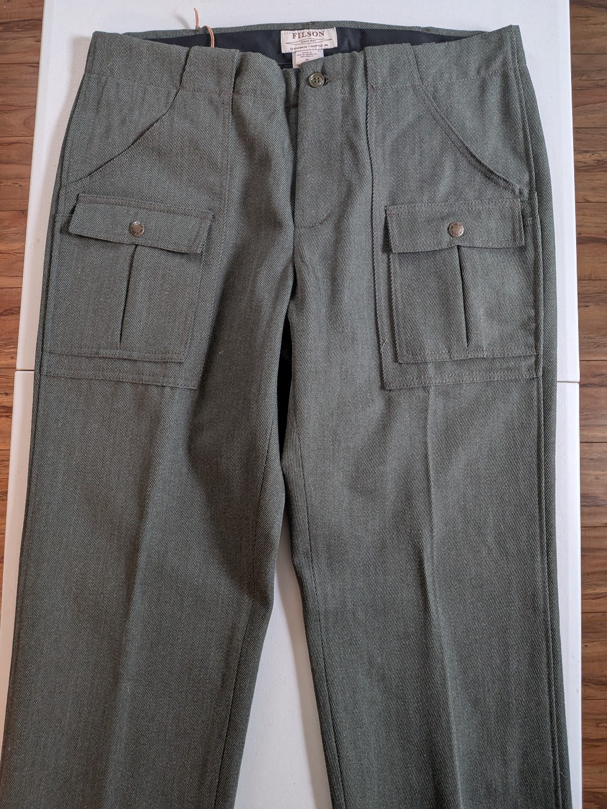 Filson Whipcord Pants in Green Wool 36 New