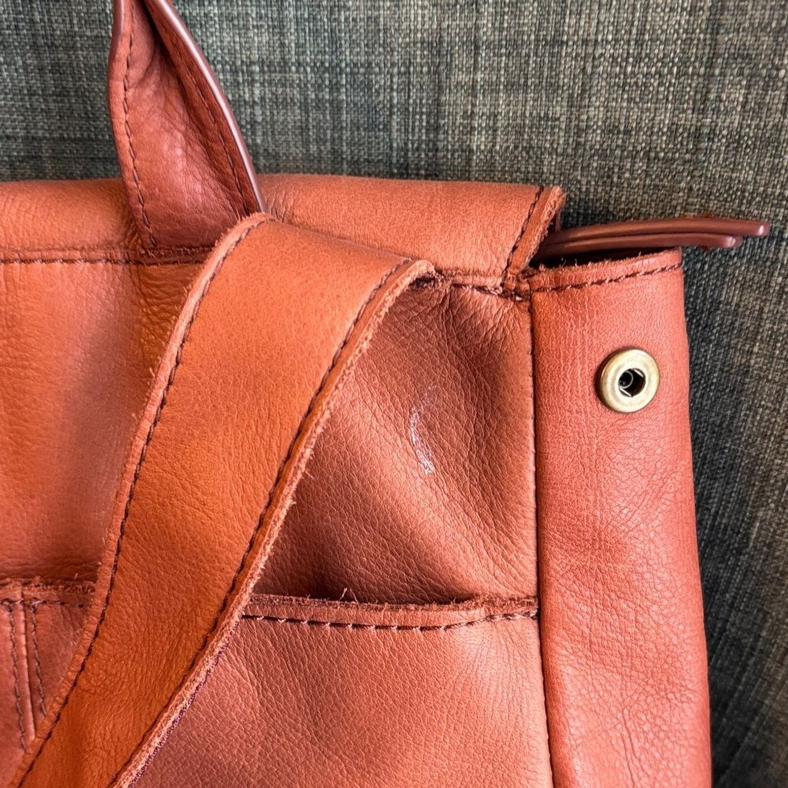 American Leather Co. brown Women backpack Bag purse neutral classic everyday GUC