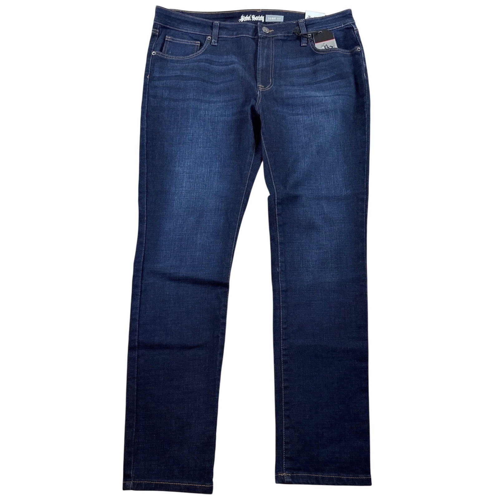 Rebel Society Mens Skinny Jeans Dark Wash Stretch Denim Size 40 NWT 40×32