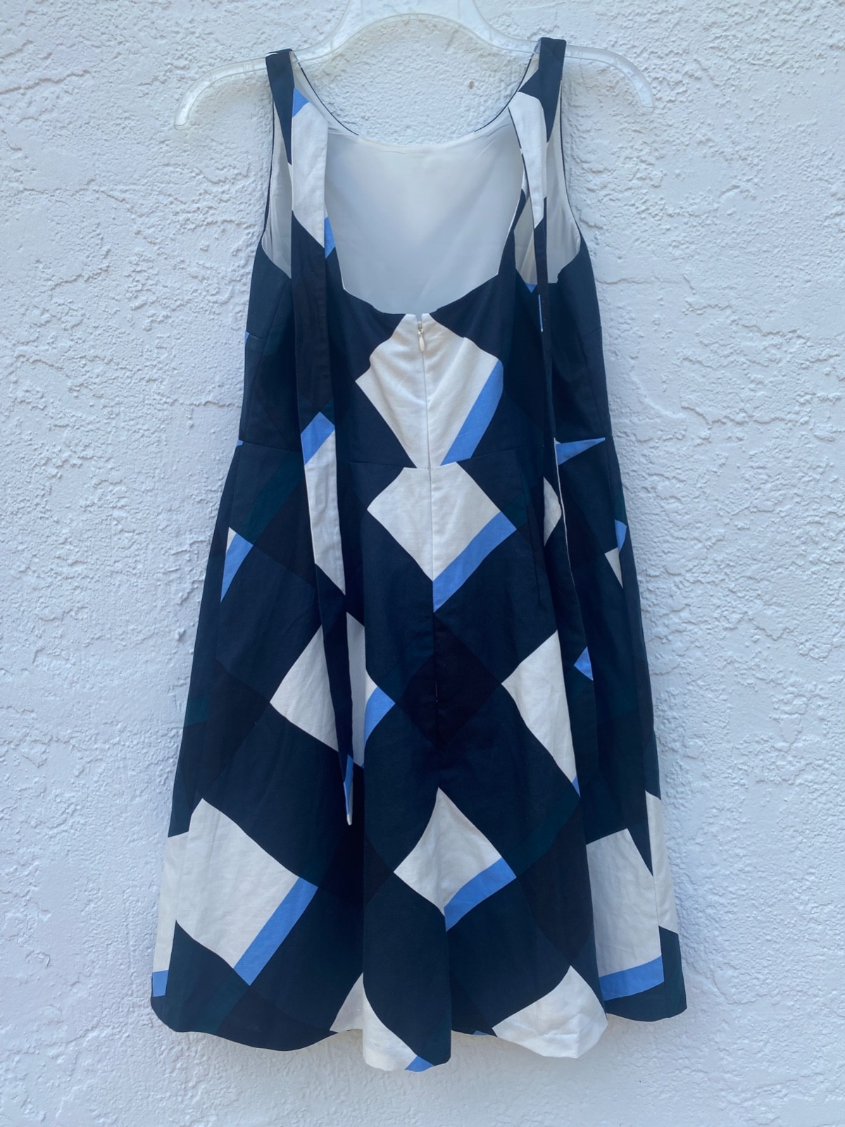 NWT Ann Taylor Sleeveless Linen Cotton Blend Halter Dress Blue White BlackSZ 6P