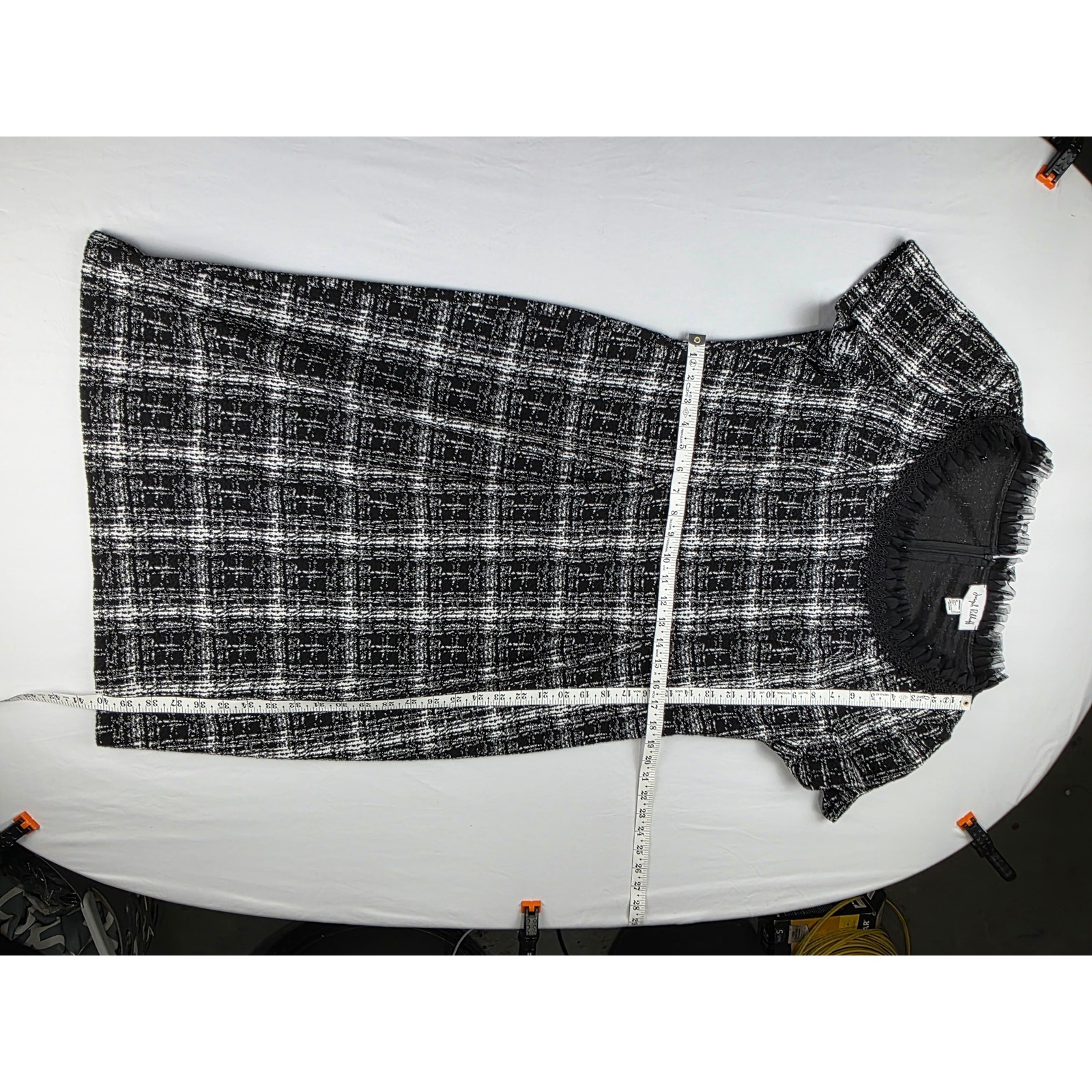 Joseph Ribkoff Grey Black Plaid Pencil Dress Size 16