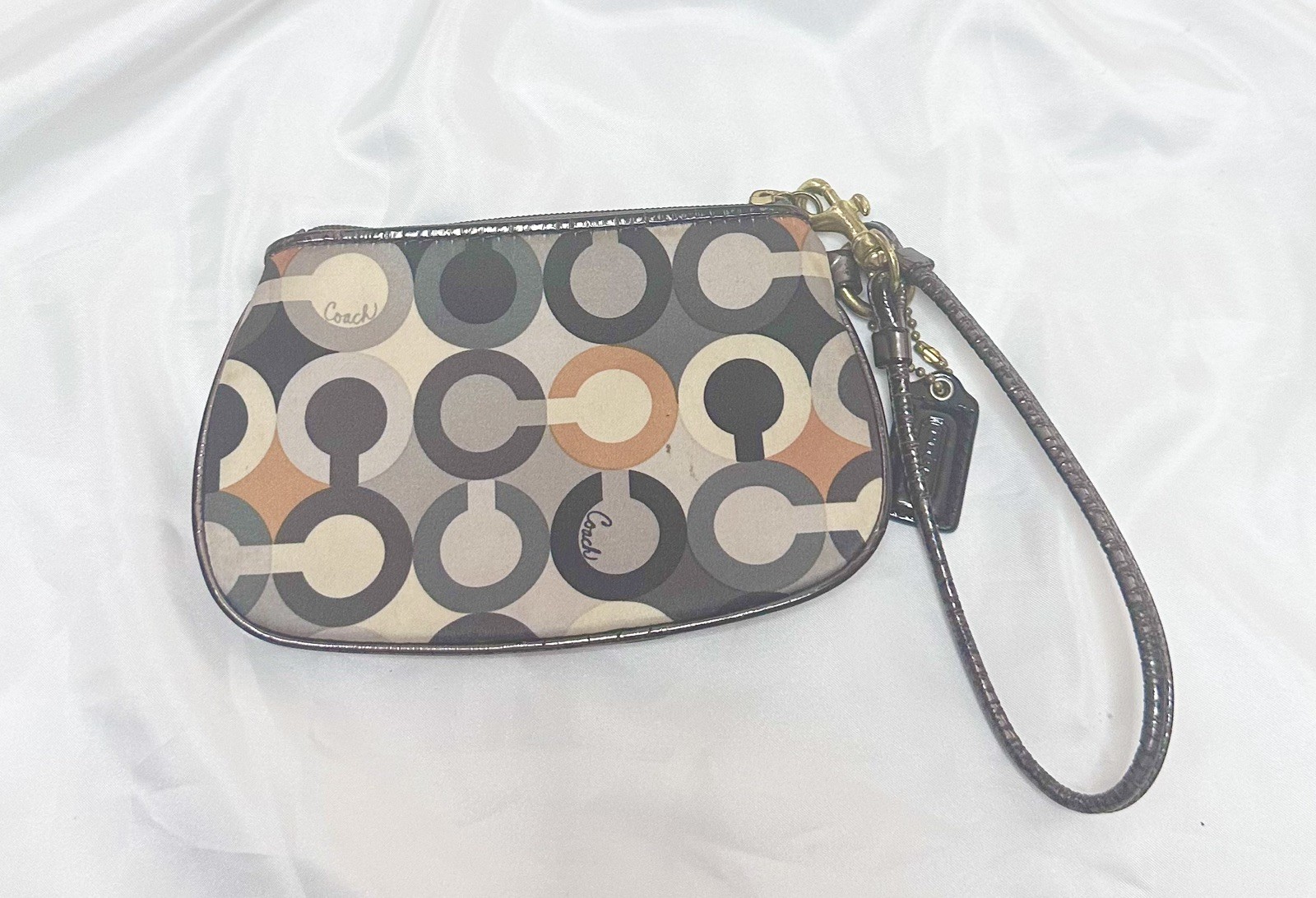 COACH Leather Madison Sabrina Satchel 12937 Gold Metallic Handbag & wristlet