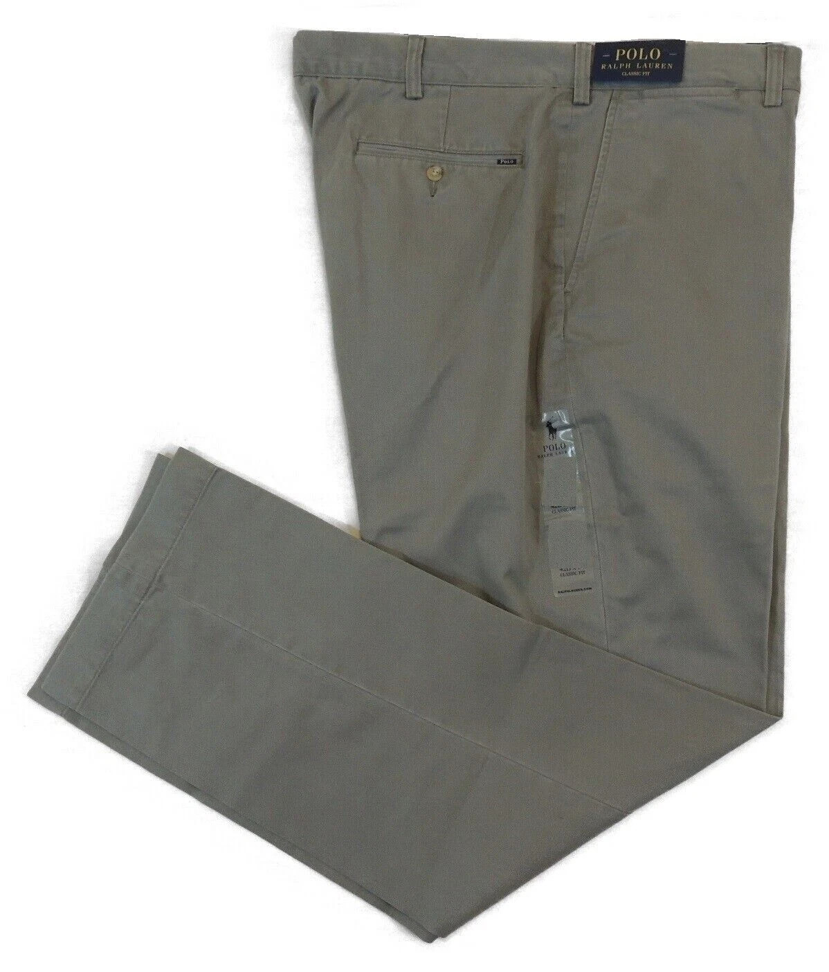 $145 Men Polo Ralph Lauren Logo Chino Classic Fit Flat Work Pants 38T 38 Tall 36