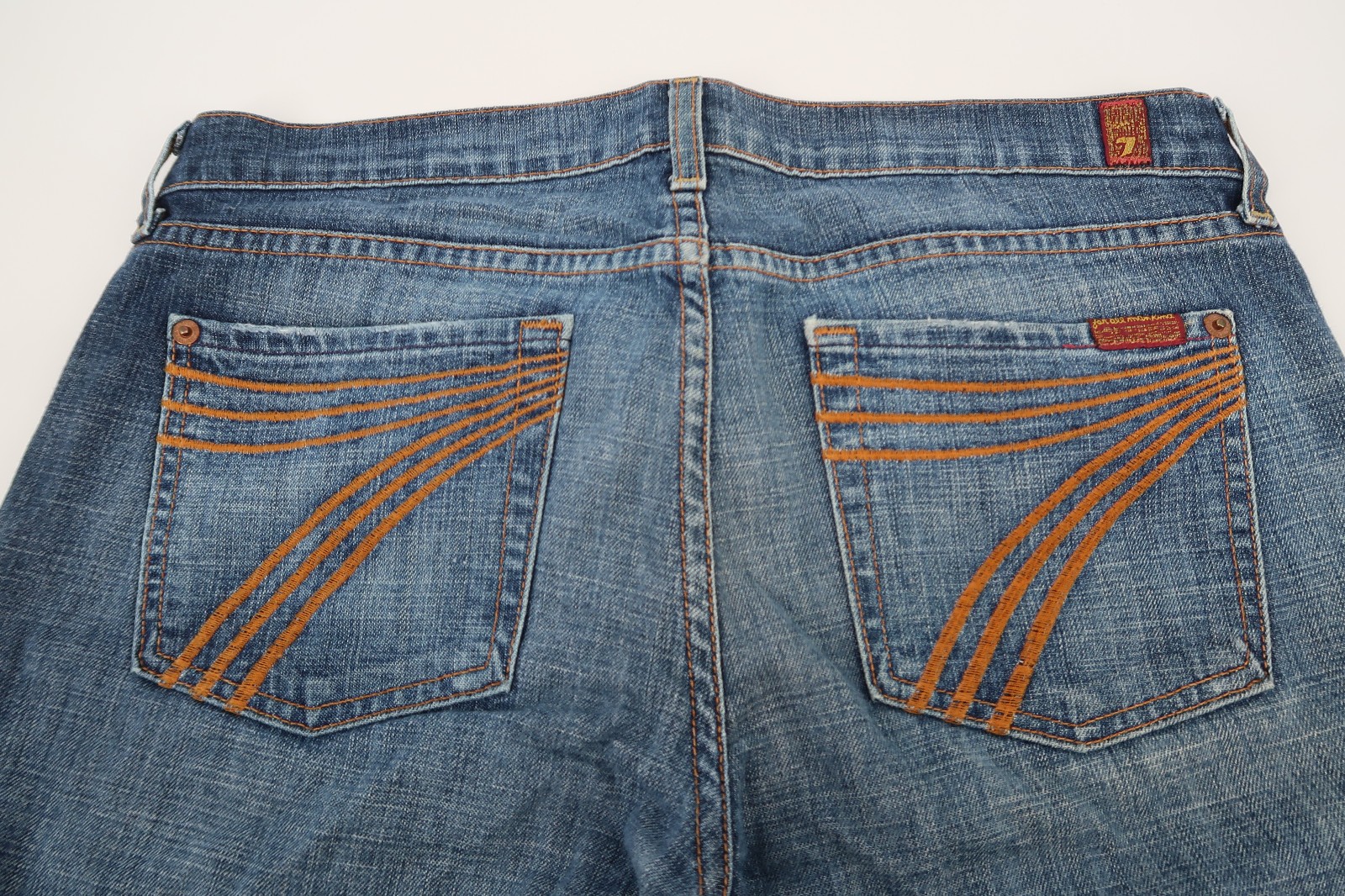 7 For All Mankind DOJO Jeans Wide Flare Leg Womens Sz 29 32X34 7FAM Rare Pockets
