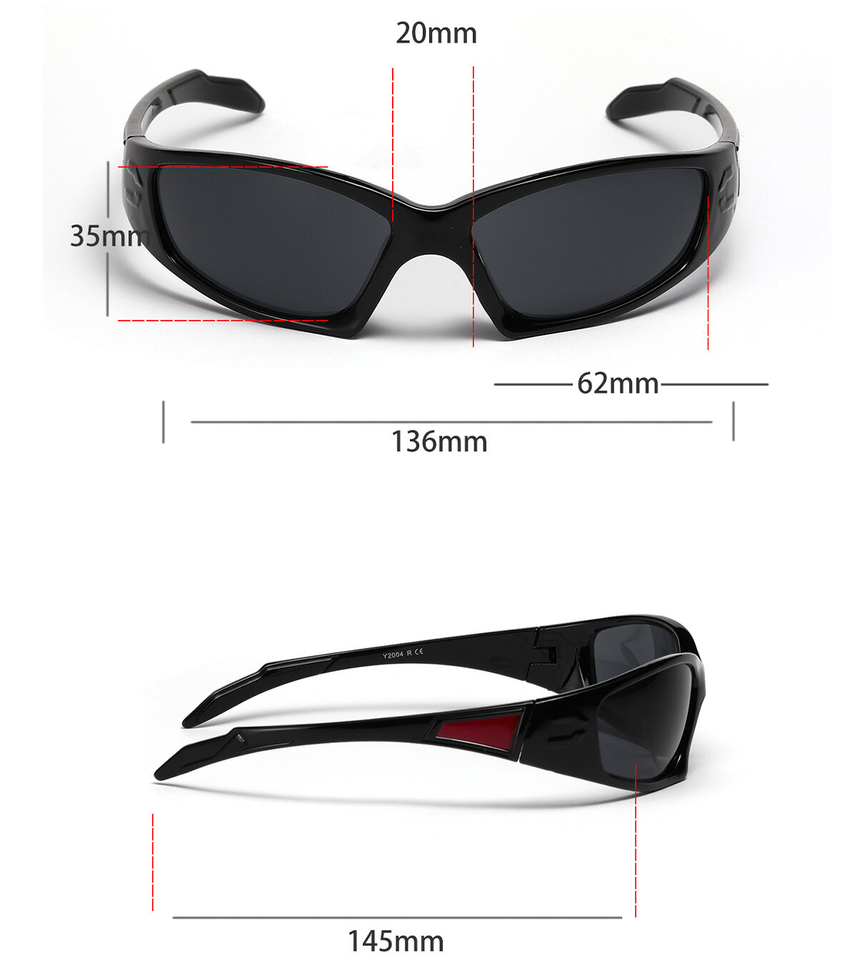 Retro 2000s Style Y2K PUNK Sunglasses Mens Women Steampunk Hip Hop Shade Glasses