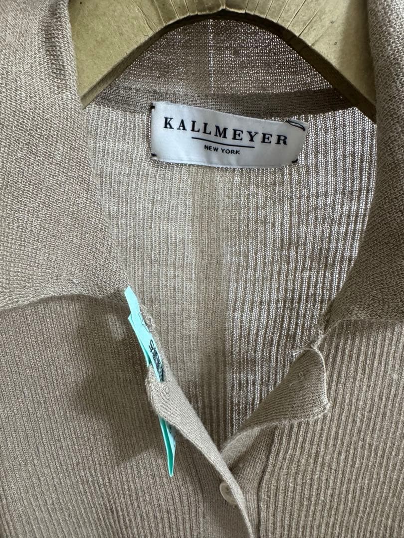KALLMEYER Beige Linen Rayon Cardigan with Buttons – Free Size