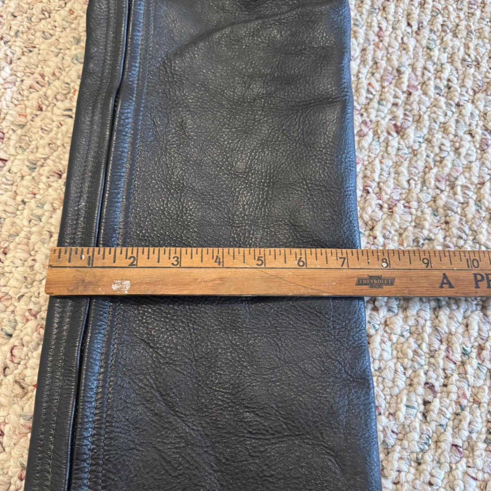 Vintage Image Leather San Francisco Black Leather Motorcycle Chaps Adjustable