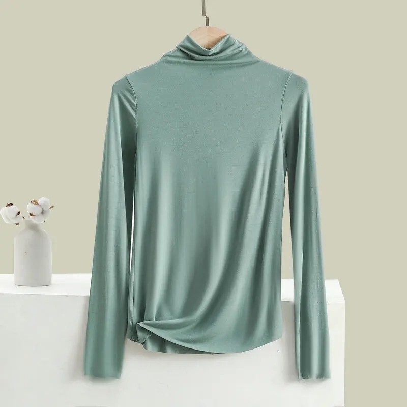 Hot Sale Womens Fashion hot tops High Neck T Shirt Undershirt Long Sleeve