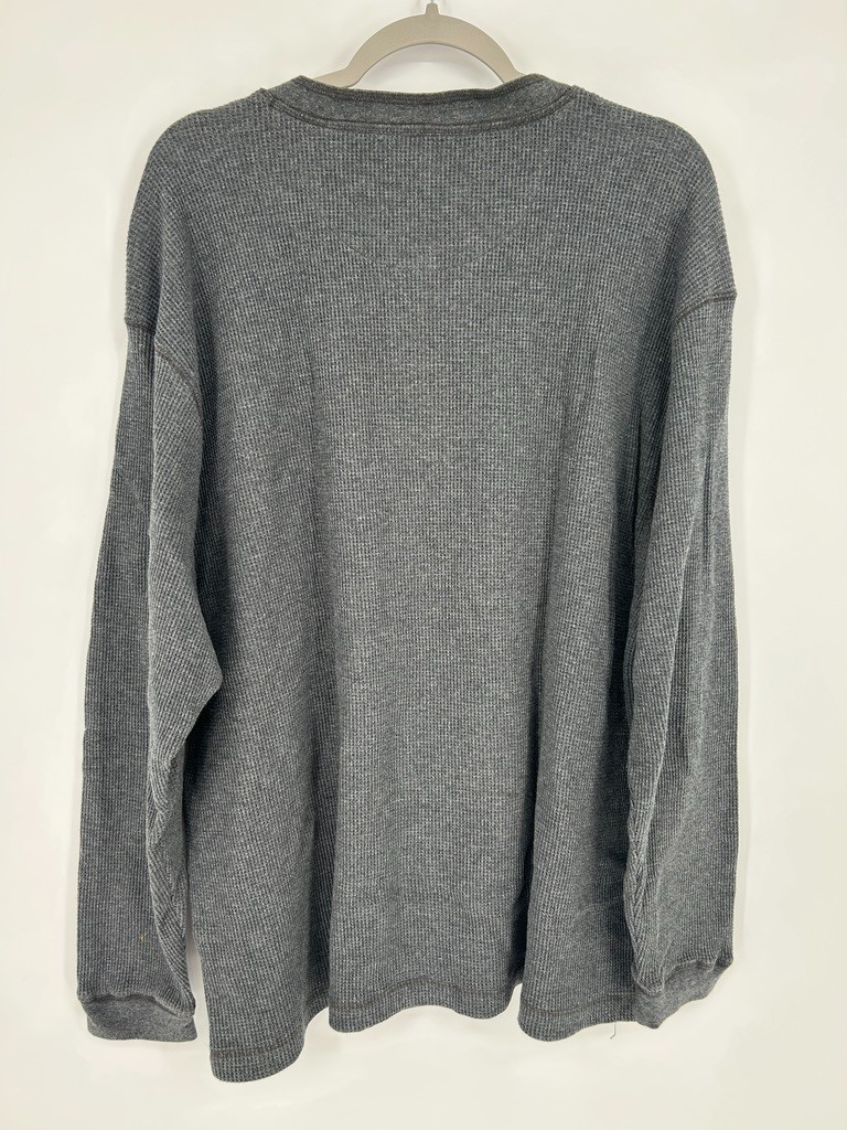 Clearwater Outfitters Mens XXL Gray Waffle Knit Thermal Henley Gorpcore Normcore