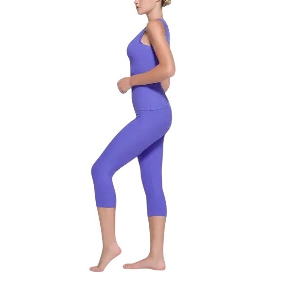 Skims Soft Lounge Capri Leggings Tanzanite Purple Ribbed BO-LEG-5512W XXS